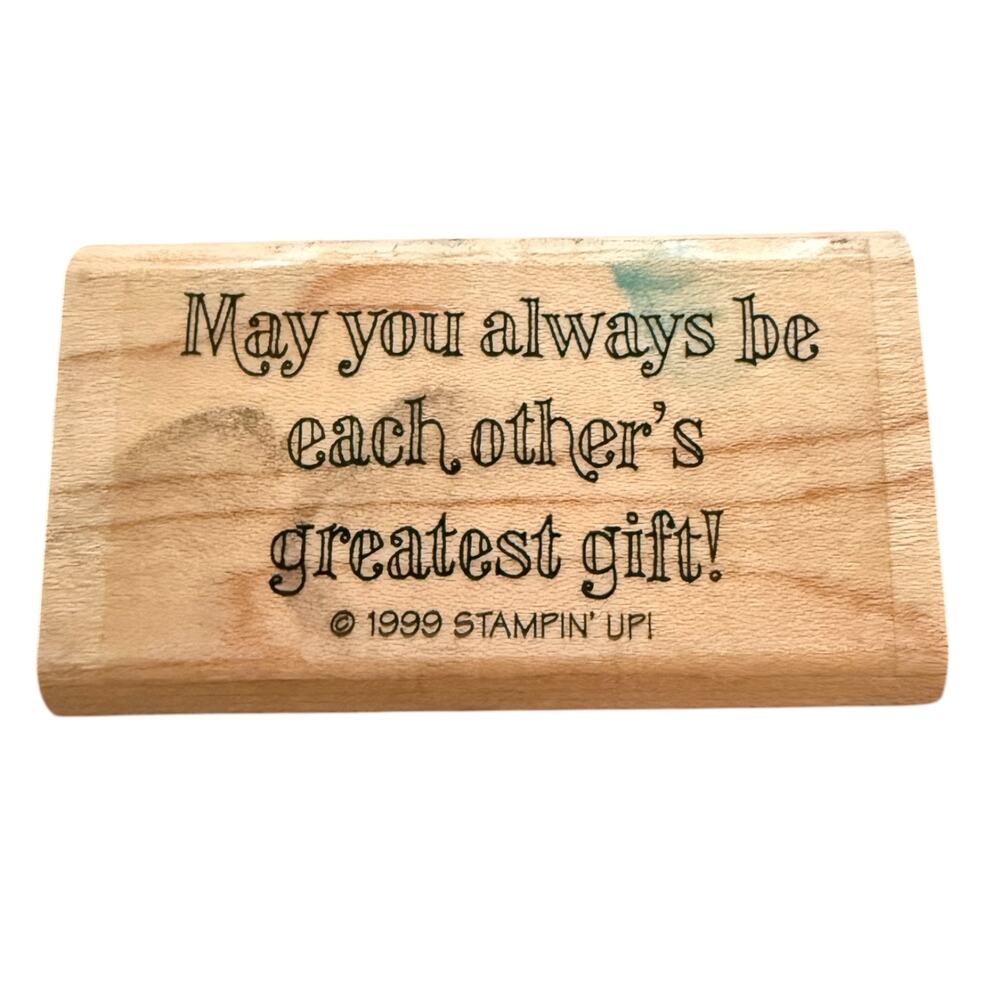 Stampin' Up! Vintage 1999 Greatest Gift Rubber Stamp
